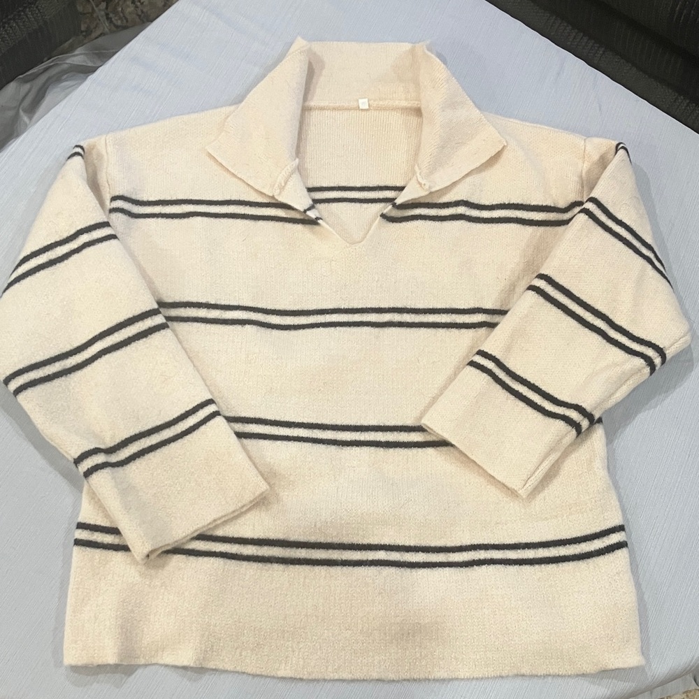 Striped Cream Sweater